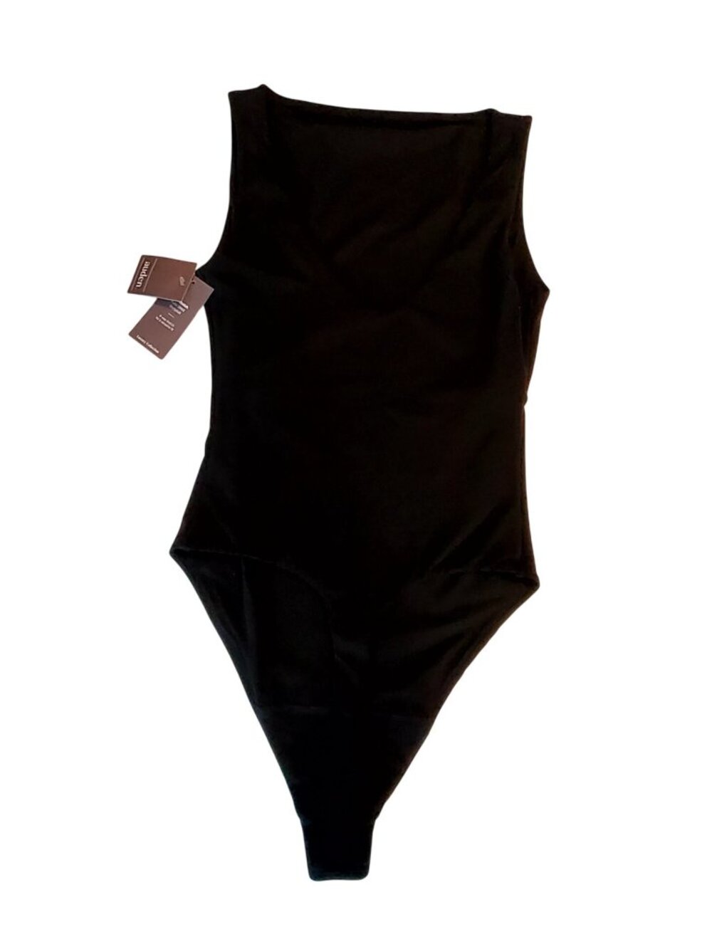 Auden Luxury Collection Black Sleeveless Bodysuit With Snap Closure Size M
